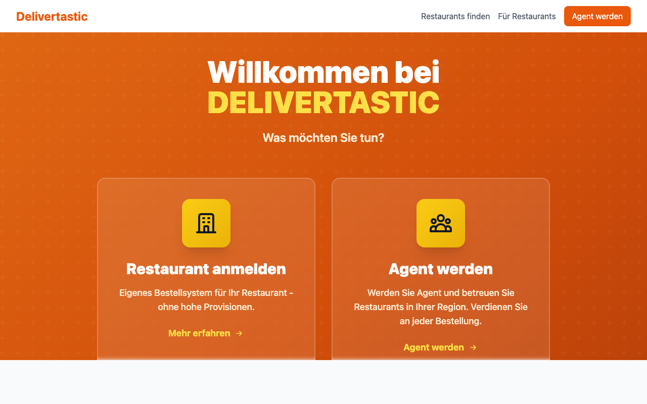 DeliverTastic Lieferdienst Website